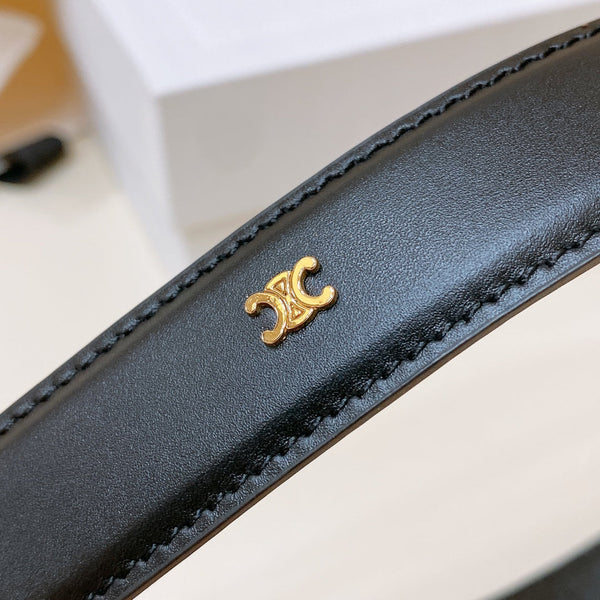 Cintura CEL 25mm Teen Triomphe in pelle di vacchetta nera 176679