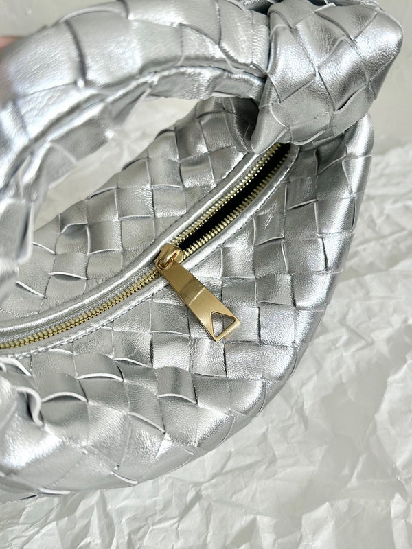 mini jodie 28 silver metalic lambskin