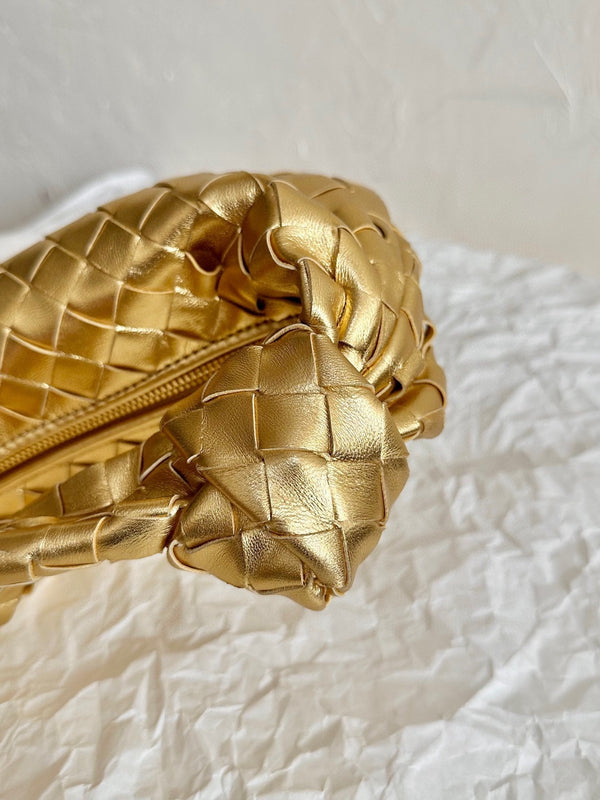 mini jodie 28 gold metalic lambskin