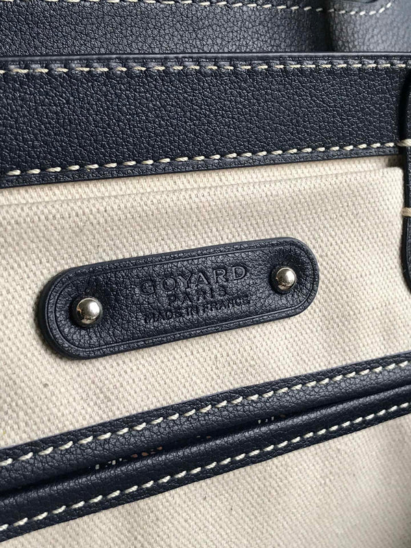 SAIGON SOUPLE BAG 34 IN NAVY BLUE GOYARDINE CANVAS AND CALFSKIN