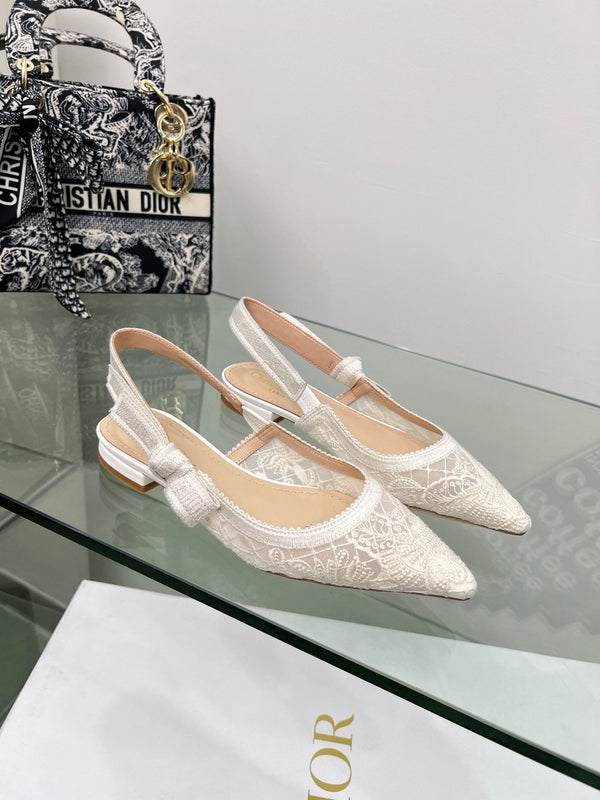 CD 25 Slingback Pump White Transparent Mesh