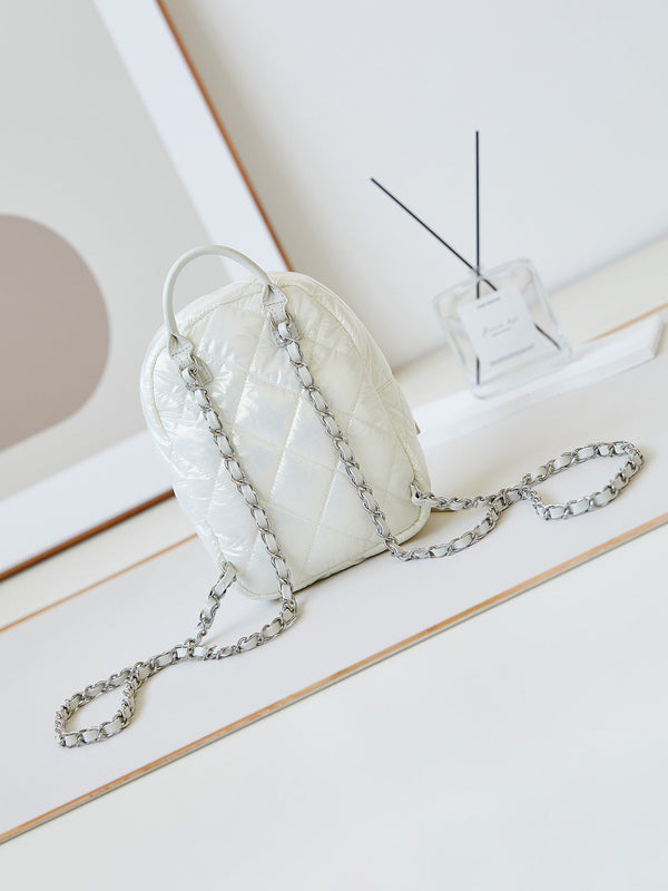 ZAINO 22 IN TESSUTO BIANCO FERRAMENTA ARGENTO