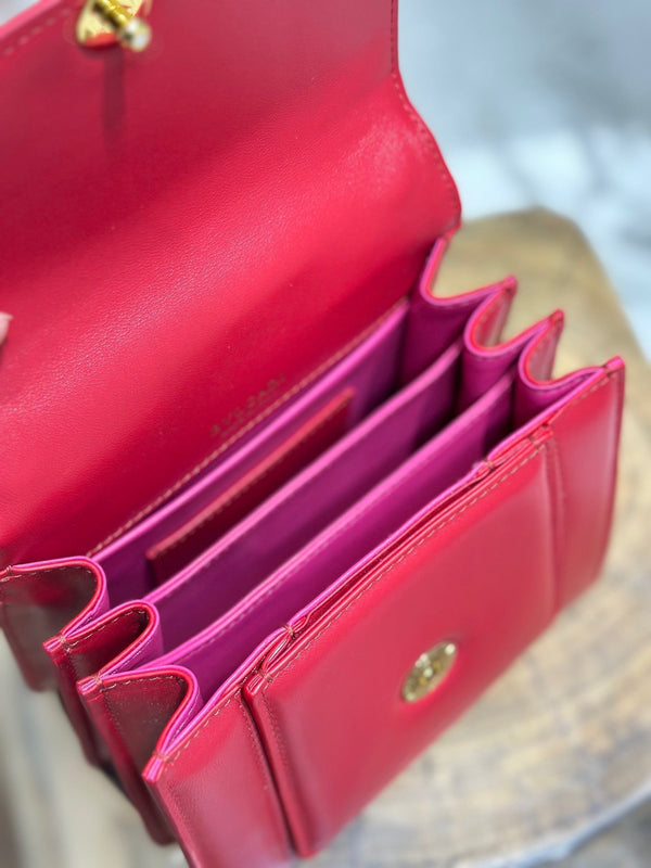 BVL Serpenti Forever Shoulder Bag 18cm Red Cowhide GHW 188662