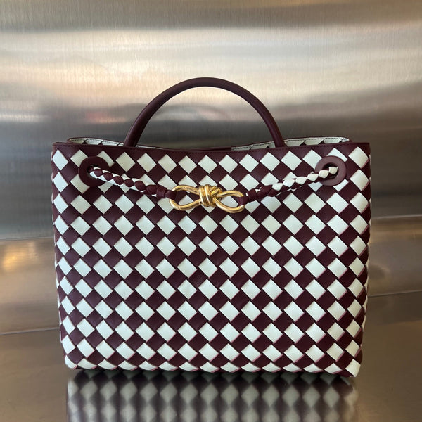 bv medium andiamo 32 bianco bordeaux pelle di agnello