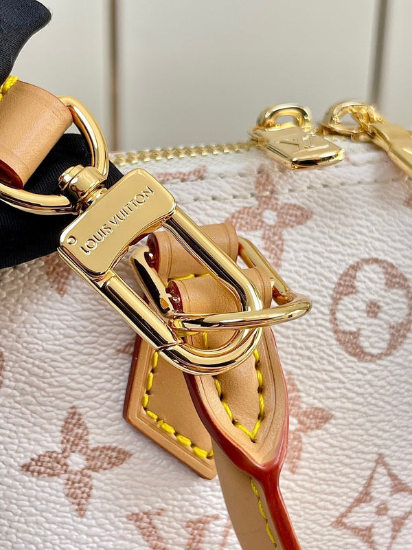 nano alma 18 beige monogram coated canvas brown black calfskin