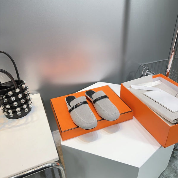 Lena Mule Gray Denim