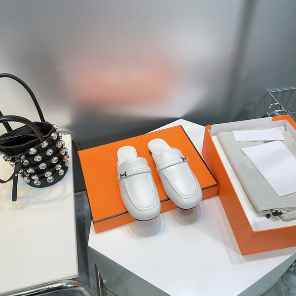 Lena Mule Pelle Bianca