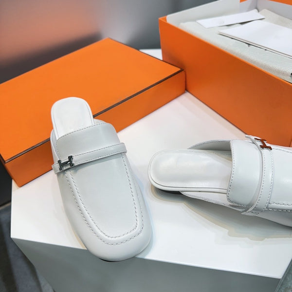 Lena Mule Pelle Bianca