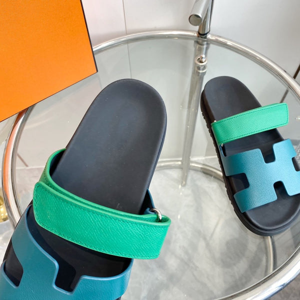 Sandalo Cyprus Tiffa con cinturini blu in pelle