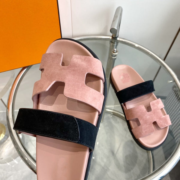 Cyprus Sandal Suede Rosa Chapas / Nero