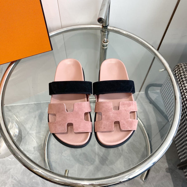 Cyprus Sandal Suede Rosa Chapas / Nero