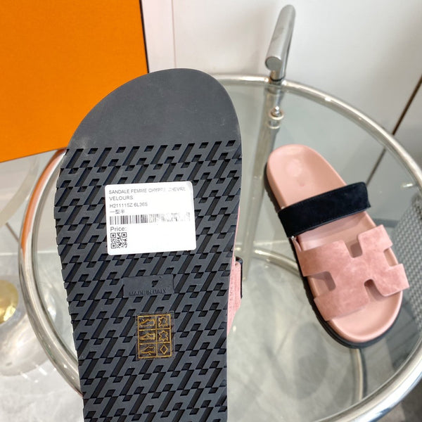 Cyprus Sandal Suede Rosa Chapas / Nero