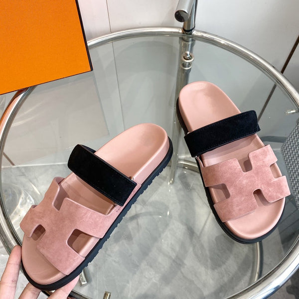 Cyprus Sandal Suede Rosa Chapas / Nero