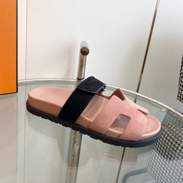 Cyprus Sandal Suede Rosa Chapas / Nero