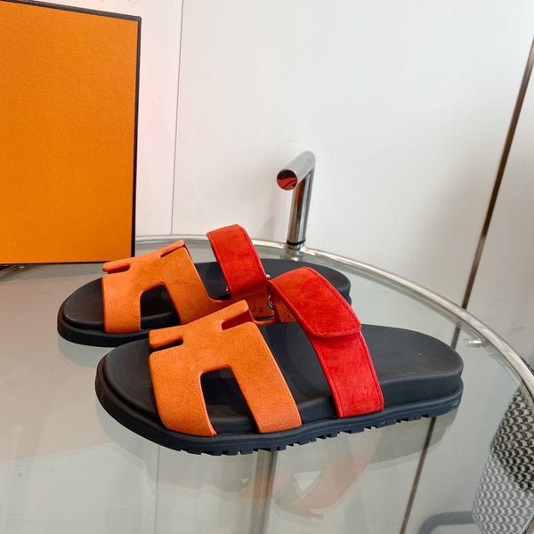 Cyprus Sandal Chapas Arancione / Pelle Scamosciata Rossa