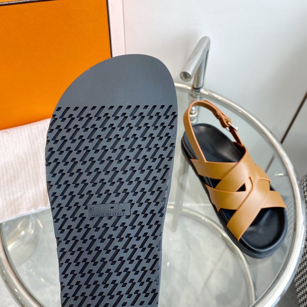 Sandalo Genius Slingback in pelle di vitello marrone chiaro