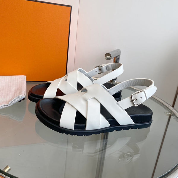 Sandalo Genius Slingback in pelle di vitello bianca