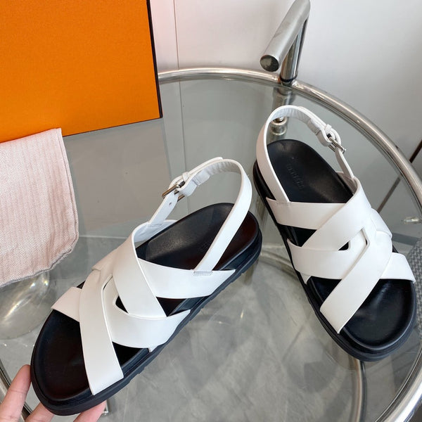 Sandalo Genius Slingback in pelle di vitello bianca