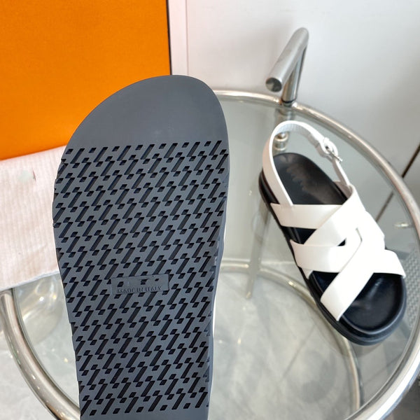 Sandalo Genius Slingback in pelle di vitello bianca