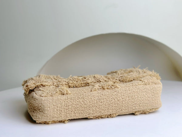 Classic Flap Bag 27cm Beige Woven Linen