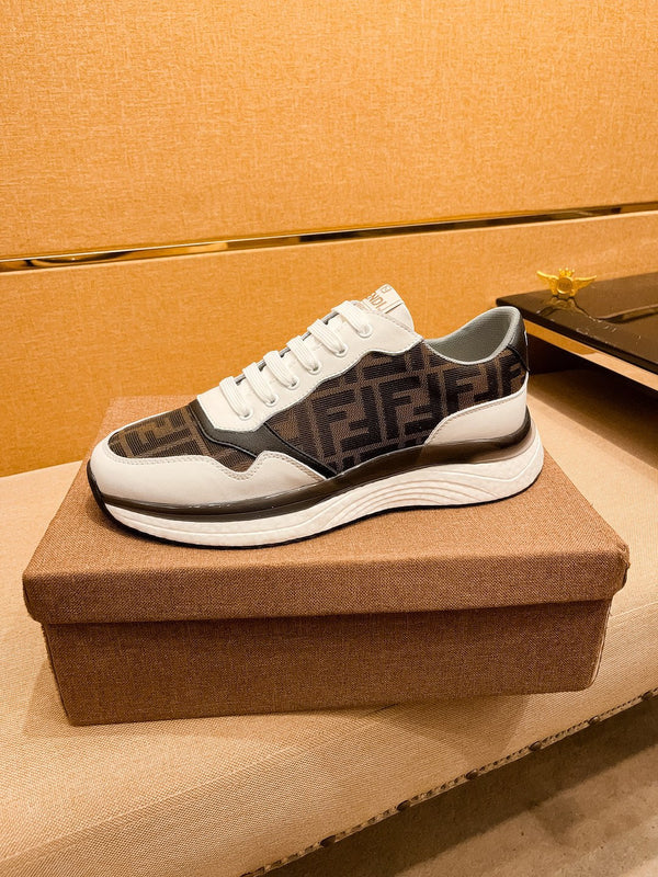 CD SALVATORE FERRAGAMO SNEAKER WHITE AND BROWN JACQUARD