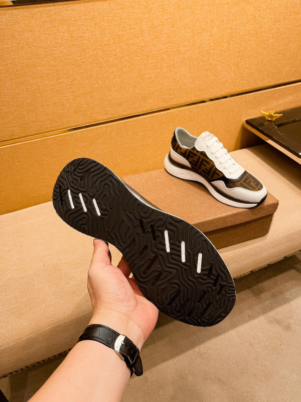 CD SALVATORE FERRAGAMO SNEAKER WHITE AND BROWN JACQUARD