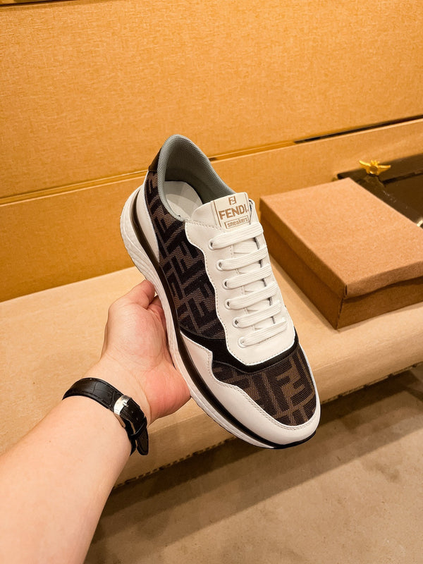 CD SALVATORE FERRAGAMO SNEAKER WHITE AND BROWN JACQUARD