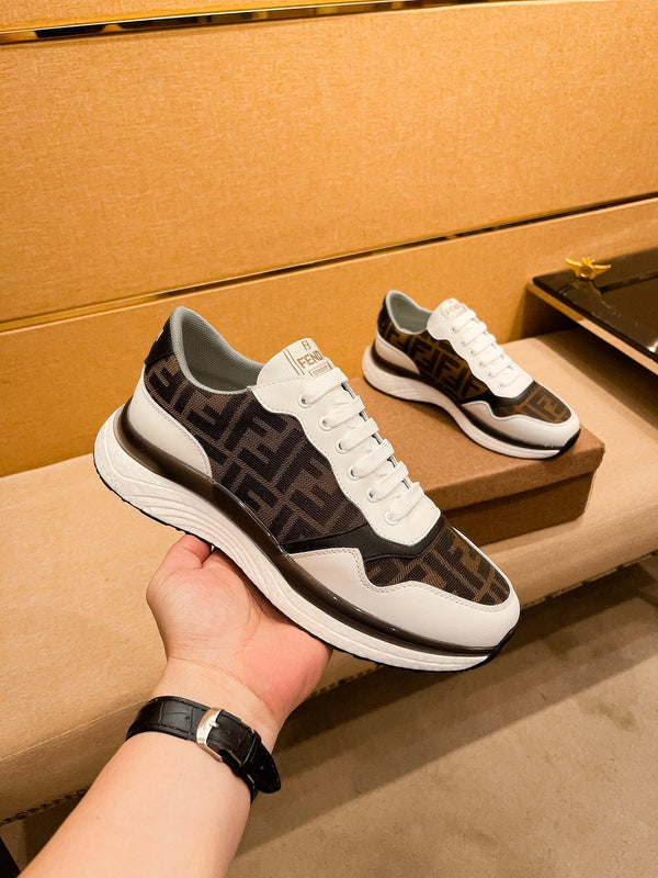 CD SALVATORE FERRAGAMO SNEAKER WHITE AND BROWN JACQUARD