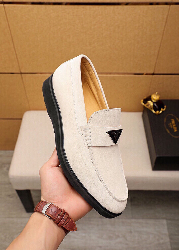 PRA LOAFER IN WHITE CREAM SUEDE