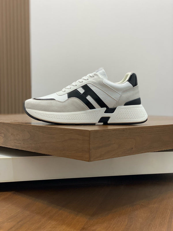 HM HOGAN SNEAKER WHITE CALFSKIN AND SUEDE