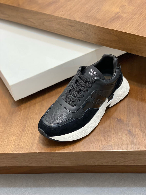 HM HOGAN SNEAKER BLACK CALFSKIN AND SUEDE