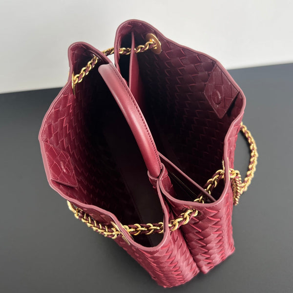 bv medium andiamo 32 burgundy lambskin