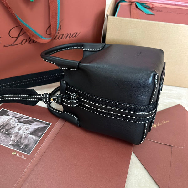 BORSA MICRO BALE IN PELLE DI VITELLO NERA