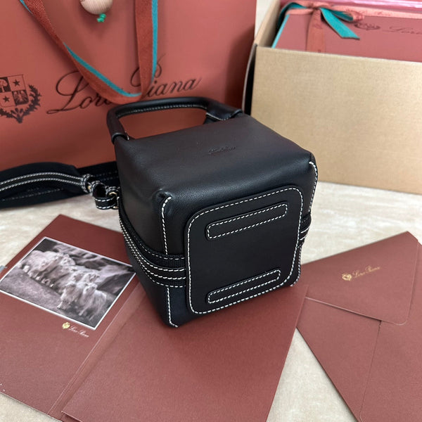 BORSA MICRO BALE IN PELLE DI VITELLO NERA
