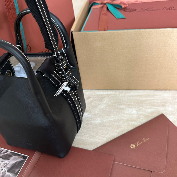 BORSA MICRO BALE IN PELLE DI VITELLO NERA