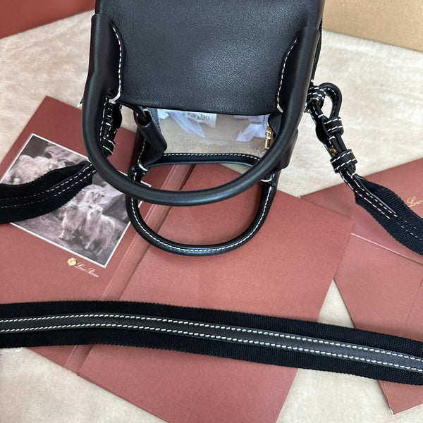 BORSA MICRO BALE IN PELLE DI VITELLO NERA
