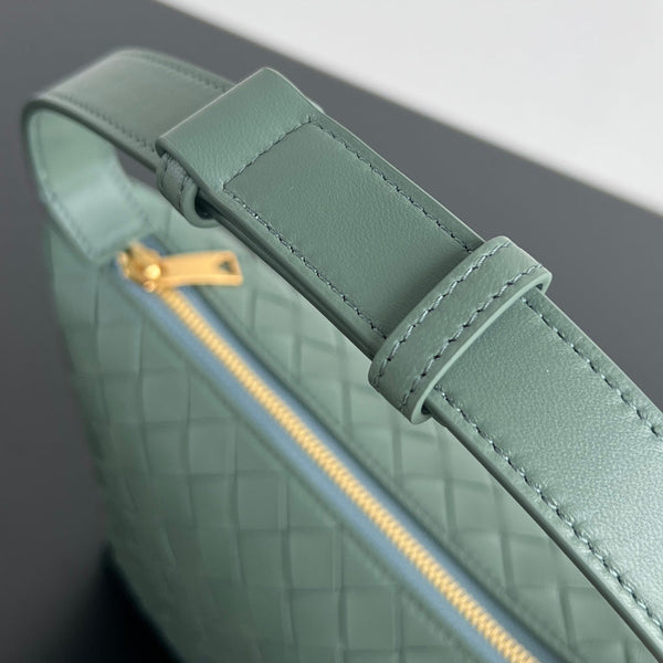 BORSA WALLACE 22 IN PELLE DI VITELLO BLU VERDE