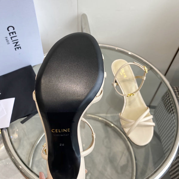 TACCO ALTO 65MM IN PELLE DI VITELLO BEIGE CREMA