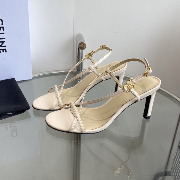 HIGH HEEL SANDAL 65MM IN BEIGE CREAM CALFSKIN