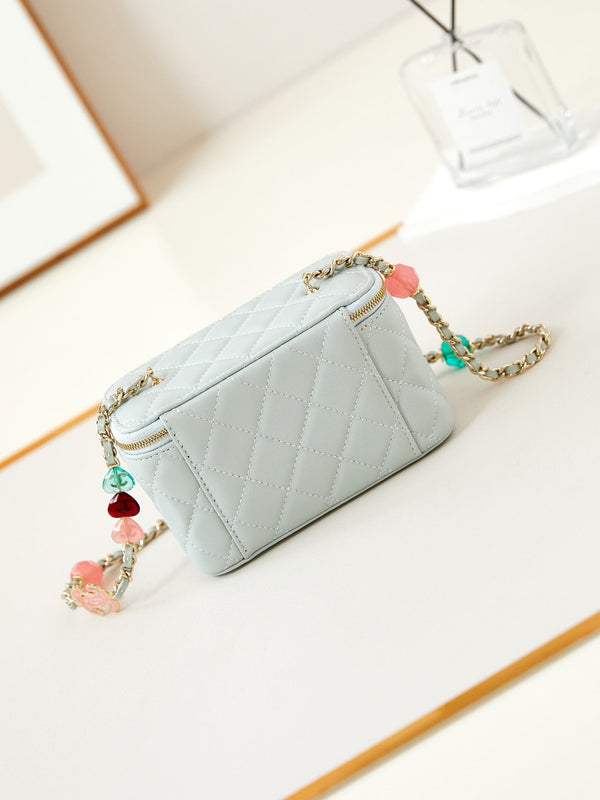 23p vanity 17cm cloud blue lambskin light gold hardware