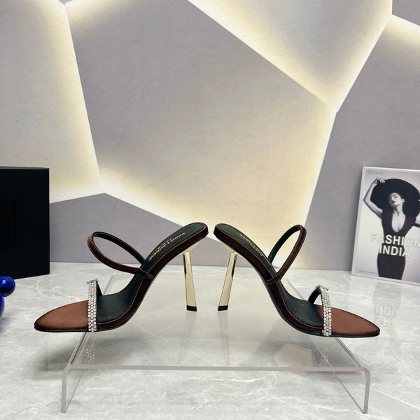 SL CRYSTAL THIN BELT TACCHI ALTI RASO MARRONE