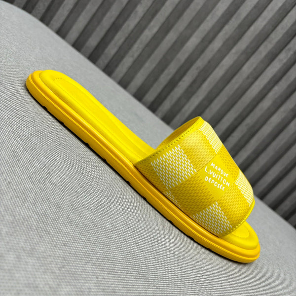 LV VENICE MULE SLIPPERS LEMON YELLOW DAMIER