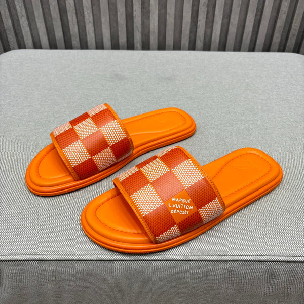 LV VENICE MULE SLIPPERS TIGER ORANGE DAMIER