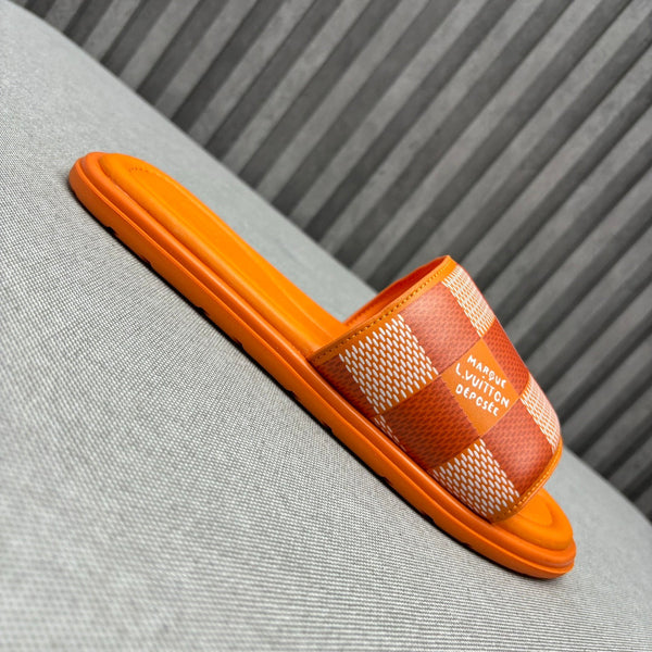 LV VENICE MULE SLIPPERS TIGER ORANGE DAMIER
