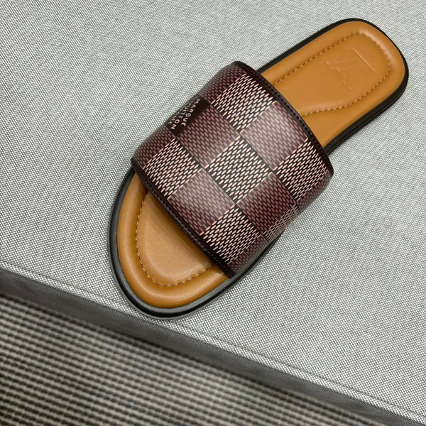 LV VENICE MULE SLIPPERS CARAMEL BROWN DAMIER