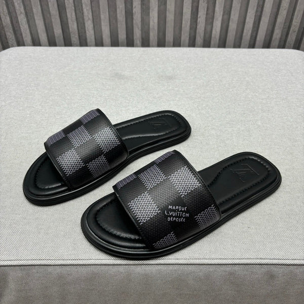 LV VENICE MULE SLIPPERS BLACK DAMIER