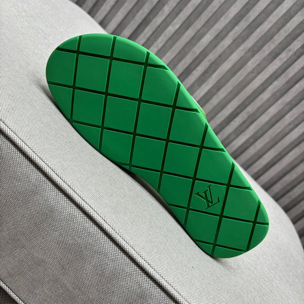 LV VENICE MULE SLIPPERS KELLY GREEN DAMIER