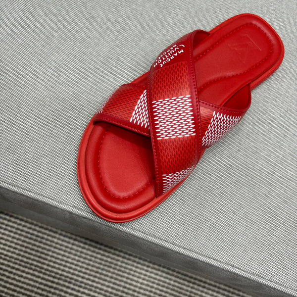 LV VENICE MULE SANDALS CHERRY RED