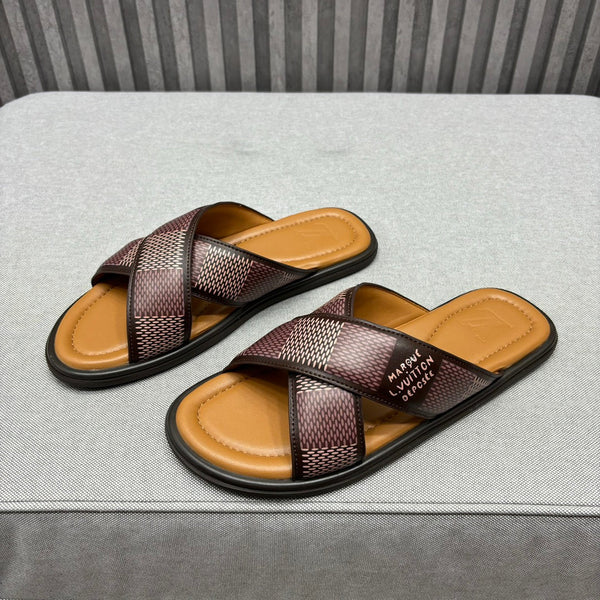 LV VENICE MULE SANDALS CARAMEL BROWN