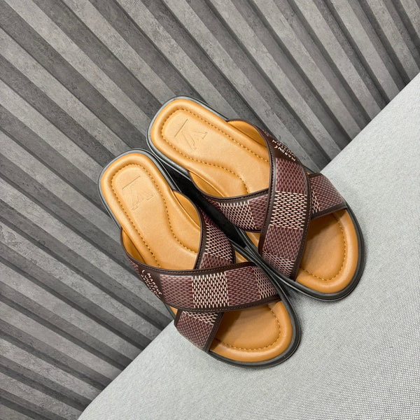 LV VENICE MULE SANDALS CARAMEL BROWN